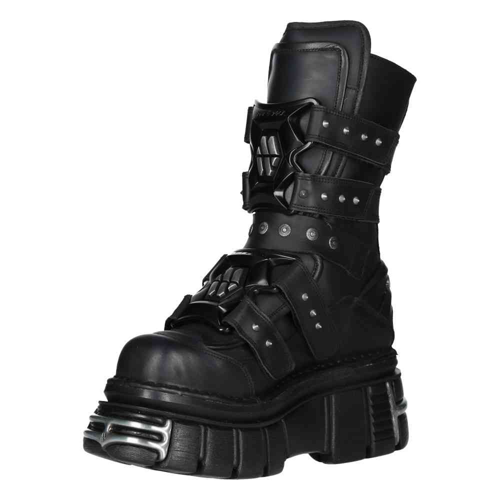 New Rock - M-MET422-S1 Bottes de plate-forme - Noir